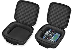 JOROBURO RC Controller Carrying Bag, Portable RC Transmitter Protector Case RC Controller Carrying Case with Flip Cover Zipper, EVA Universal Remote Control Plane Controller Storage Bag for AT9/X9D/WFLY 9