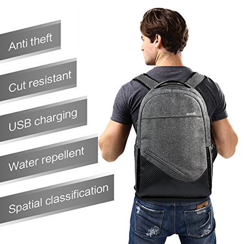 WinBridge Anti-Diebstahl-Laptop-Rucksack Reisetasche mit USB-Ladeanschluss Wasserdicht Business Daypack 【BP002】 - 5