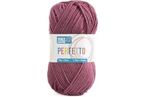 GENERICO Lana acrilica morbida Perfetto Mez Cucirini, filato per uncinetto, lavoro a maglia, tappeti e hobby creativi, gomitolo da 50gr, 133 metri (Gelso P8044)