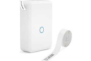 MOKERLINK Mini Label Maker D110 con carta, stampante portatile senza fili Bluetooth, compatibile iOS e Android, per casa e ufficio (bianco)