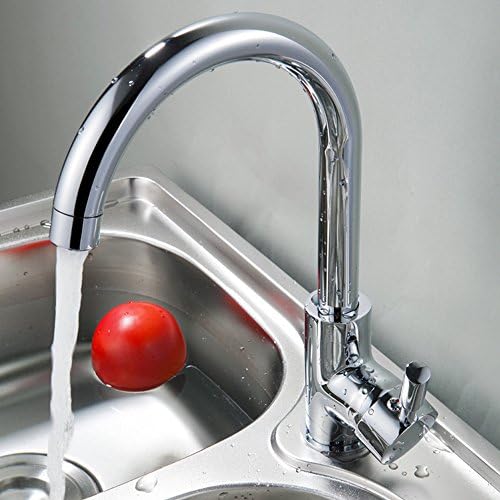 Kusun® Kitchen Monobloc Mixer Taps 10 Years Warranty Modern Fashion Chrome Swivel Kitchen Sink Mixer Faucet KT089C