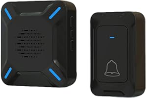 YYQ Campanello Senza Fili da Esterno Impermeabile IP68, Grande Altoparlante Forte Suono, Indicatore LED, Raggio d’Azione 300M, 5 Volume Regolabile, 58 Suonerie (Nero)