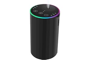 KONCHILE Wasserloser Diffuser, Tragbarer Aroma Diffuser kabellos, LED-Ambientebeleuchtung,USB Wiederaufladbarer Aroma Diffusor 3 Countdown-Timer 3 Nebel Ebene, Aluminiumlegierung，für Haus Zimmer Autos Büro