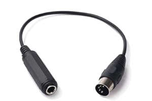 SiYear 6.35 mm TRS (1/4 pouces) Câble audio stéréo mâle MIDI à 5 broches MIDI, pour sortie audio microphone, extension audio stéréo, clavier MIDI, piano électrique, guitare MIDI, etc. (0.3M)