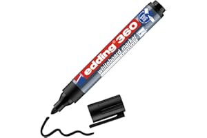 ‎EDDING edding 360 Whiteboardmarker - schwarz - 1 Whiteboard Stift - Rundspitze 1,5-3 mm - Boardmarker abwischbar - für Whiteboard, Flipchart, Magnettafel, Pinnwand, Memoboard - Sketchnotes - nachfüllbar