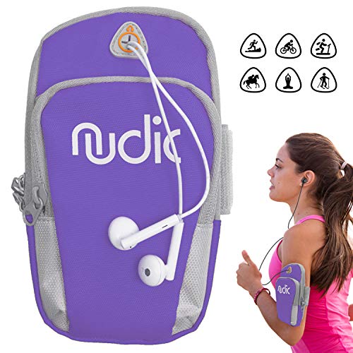 Nudic Aptitud corriendo banda de brazo para teléfonos inteligentes de Hasta6.2pulgadas Compatible con IPhone 6,6s,7,8,X,Plus,Samsung Galaxy S7,S8,S9,Edge,Note 8,Oneplus 5t,Pixel 2,Huawei P20 Pro