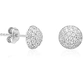 NEREZE 925 Carat Tiny Stone Ball Earrings Women's Silver Earrings