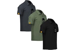 geeksport Polo Shirt Sportiva Uomo Manica Corta Golf T-Shirt con portaocchiali abbottonatura Leggera Outdoor Estiva