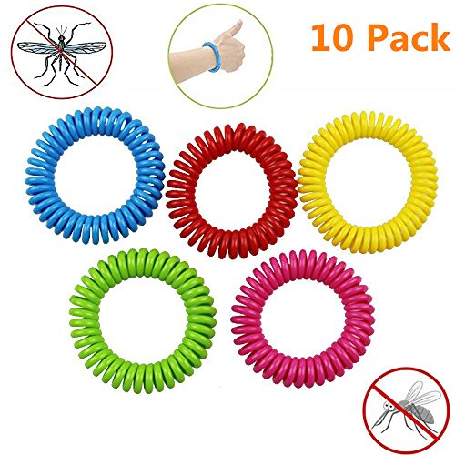 VSOAIR Repellente della Zanzara Bracciali 10 Pack con 5 Colore Differente Tutto Naturale, Deet Libero non Tossico per i Figli Maggiorenni Incinta