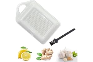 Norhogo Râpe à gingembre en céramique, facile à nettoyer, multifonction, idéale pour gingembre, ail, oignon, fruits, légumes, 11 x 6,8 cm, blanc, carré