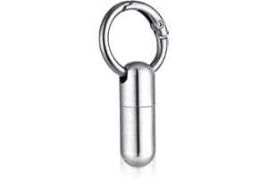 Ptwola Mini Metall Pillendose mit Schlüsselanhänger Wasserdicht Tragbare Tablettenbox Reise Pillen-Organizer für Outdoor, Camping (Silber)