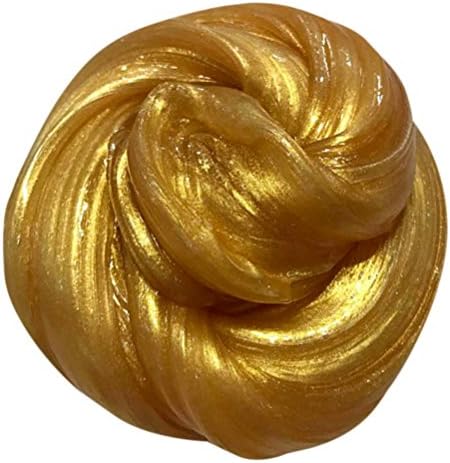 Maheegu Toys Fluffy Floam Galaxy Egg Slime No borax Safe and Non Toxic Scented Rainbow Magic Hand DIY Clay Stress Relief Toy For Kids (Light Gold)