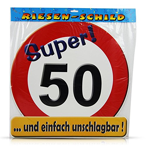 1 RIESENSCHILD SUPER ! 50 D: 50cm PAPPE 50.GEBURTSTAG - 2