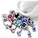 Tinksky 12pcs Stainless Steel Crystal Rhinestone Women Belly Navel Ring Dangle Bar Stud (Random Color)