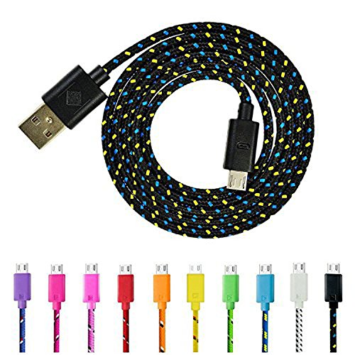 DaoRier Micro USB Kabel 2m Handy Ladekabel USB A Stecker auf Micro USB Metallstecker Nylonmantel Nylon Geflochtenes für Android Smartphones Samsung Galaxy Huawei Schwarz - 5