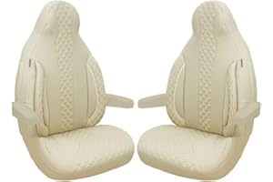 BREMER SITZBEZÜGE Housses de siège sur mesure pour conducteur et passager - Compatible avec camping-car Pössl Weinsberg Knaus Adria Dethleffs Carthago Broner Eura Mobil Pilote Laika Kabe Chausson Hobby BS PL405 (Beige)