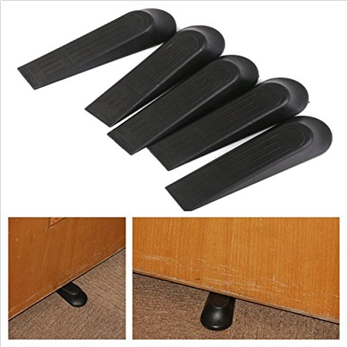 NUOLUX 5pcs Tür Stopper Tür Block Keile (schwarz) - 2