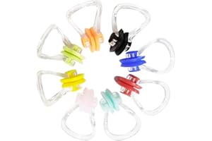 WOSO 8 Pieces Swimming Nose Clip Silicone Swim Training Protector Plug (8 Colors)