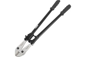TECPO Bolzenschneider Chrom-Vanadium-Stahl mit 12mm Schneidleistung, Bolzenschere mit gehärteten Backen - Zum Schneiden von Metallstangen, Schrauben, Schlössern, Nieten, Vorhängeschloss (600mm)