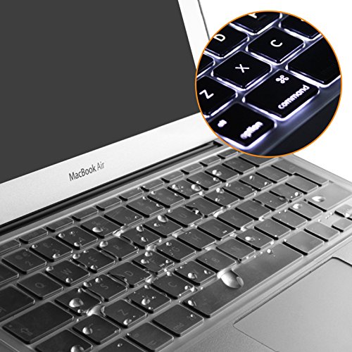 Incutex QWERTZ Silikon Tastaturschutz Tastenschutz Kratzschutz für viele MacBooks (deutsche Tastenfolge) Transparent