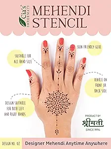Shreemati Henna Mehendi Stencil (D2) set of 2 plus cone