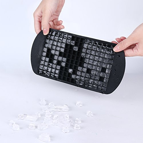 Belmalia Eiswürfelform Silikon, 160 Mini Eiswürfel, 24 x 12 x 1 cm Schwarz - 2