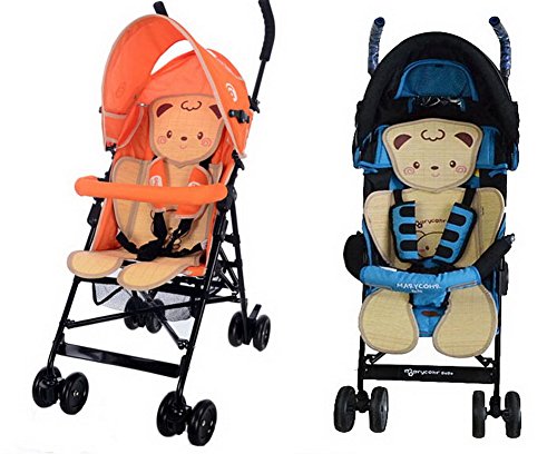 Summer Carts Mats Reusable Stroller Bamboo Mats Liner for Stroller(Lovely Bear)