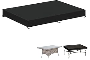 LAMUNI Garden Table Top Covers Waterpoof, 160x100x15cm Outdoor Garden Furniture Covers Fitted Rectangle Table, Heavy Duty Oxford Patio Tabletop Cover, Outdoor Table Cloth for Garden Rattan Tables