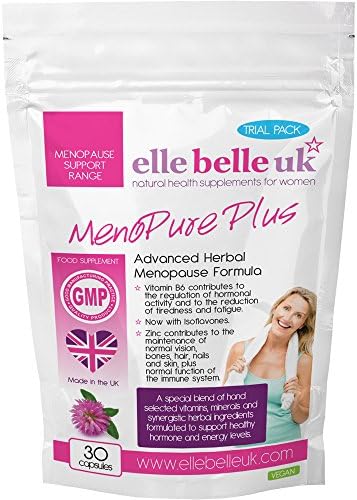 Menopause Support Supplement and Vitamins - 30 Capsules - New Herbal Formula Now Includes Red Clover, Sage Leaf, Soya Isoflavones, Vit B6 and more - Made in the UK - Suitable for Vegetarians &amp; Vegans