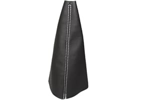 The Tuning-Shop Compatible with Gear Gaiter for Land Rover Freelander MK1 FL 2003-2006 Genuine Italian Leather, White Stitch, Gear Shift Boot