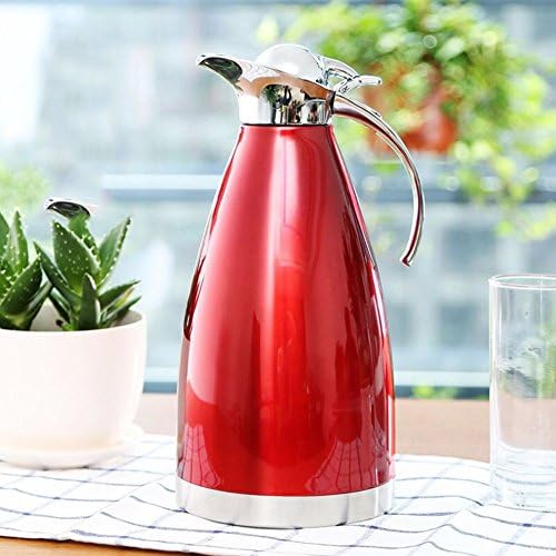 European simple vacuum flask Household heat preservation pot Stainless steel vacuum flask,Thermos Heat preservation water vacuum bottle Boiling water warm kettle hot water bottle2L-C 29.5x14.5cm(12x6inch)