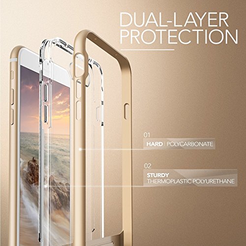 Funda iPhone 7 Plus VRS Design - Carcasa Transparente  Oro  Flexible TPU Protecci  n de Grado Militar Carcasa Choque Absorci  n  Kickstand  Crystal Bumper  para Apple iPhone 7 Plus 2016
