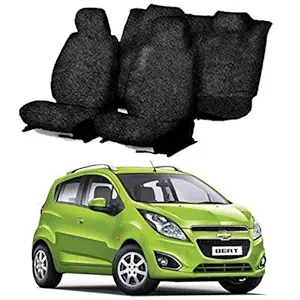 Chiefride Cotton Car Seat Cover for Chevrolet Beat (5 Seater) (Black)