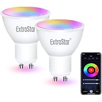 WIFI Smart Alexa GU10 Ampoule LED 5W Dimmable Multicolore RGB Blanc Chaud 2700K Compatible avec Alexa, Google Assistant, Angle de Faisceau 38°, Pack de 4 WIFI Smart Alexa GU10 Ampoule LED 5W Dimmable Multicolore RGB Blanc Chaud 2700K Compatible avec Alexa, Google Assistant, Angle de Faisceau 38°, Pack de 4
