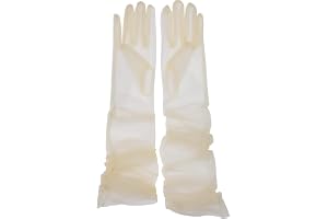 Damhandskar, bröllop, brud, tyll, tyllhandskar, lång opera, halloweenkostym, festhandskar, 60 cm (27 tum), armbågslängd, genomskinliga handskar
