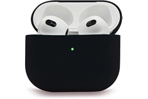 Mocarheri Kompatibel mit AirPods 3 Generation Hülle 2021, Ultra-dünnes, Silikon Stoßfeste Weiches Schutzhülle für AirPods 3, Voller Schutz für AirPods 3 Case Cover, Front-LED Sichtbar,Schwarz