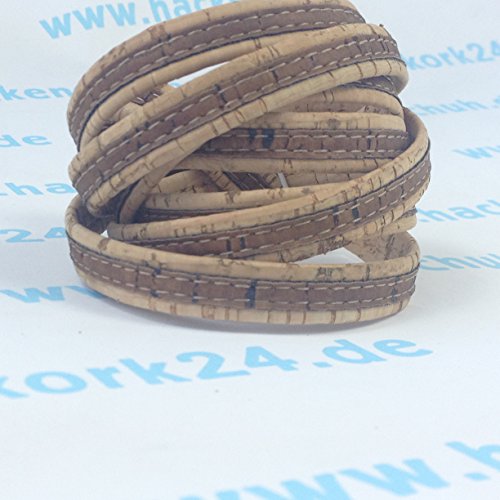 EKB-Korkband Harmonie zweifarbig, veganer Leder-Ersatz, 10mm breit, 1m Länge - 4