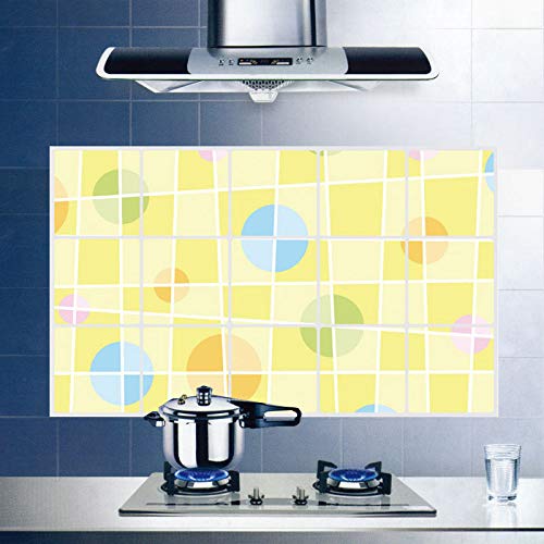 Preisvergleich Produktbild MEIWALL Hohe Temperatur Alufolie wasserdicht Fliesen Kreis Wandsticker Wandaufkleber für Küche Wand Kunst Dekor Aufkleber