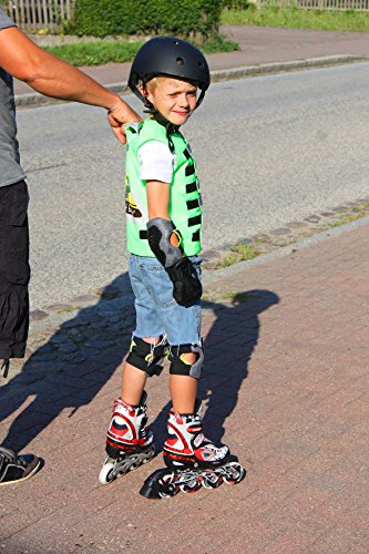 First-Biker: TÜV-geprüfte Kinder-Warnweste mit Haltegriff und 3M™ Scotchlite™ Reflektoren zum Radfahren lernen. Sicherheitsweste als Alternative zur Schiebestange (grün) - 9