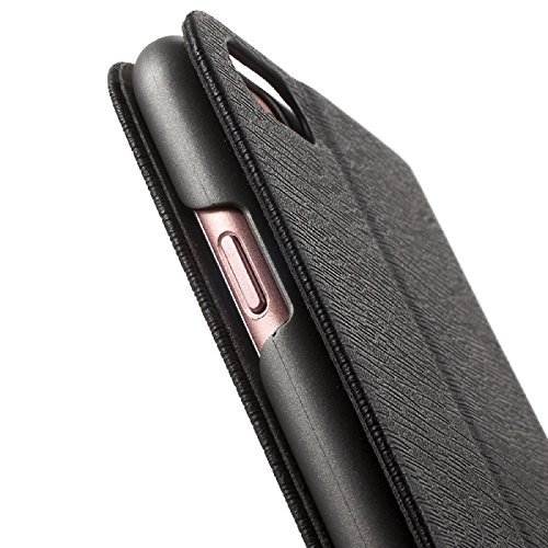 Apple Iphone 7 PU Ledertasche Flip Slim Smart case cover mit Karte Steckplatz (iphone 7 4,7″, Schwarz) - 3