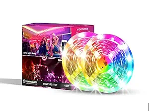 HomeMate Wi-Fi Multicolour Smart LED Strip Kit | Music Sync Feature | 10 Meters | No Hub Required | Works with Amazon Alexa and Google home