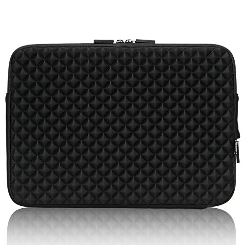 WIWU Diamant Streifen Neopren Laptop Sleeve Schutzh  lle f  r Macbook Air   Pro Retina mit Aufladung Er  ffnung  Schwarz  15 Zoll 