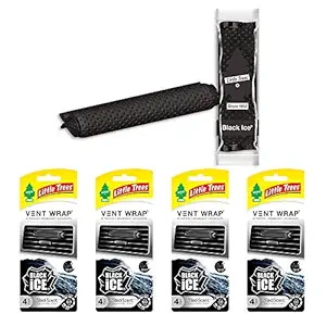 Little Trees Vent Wrap Air Freshener, Black Ice, 4 Packs of 4