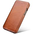 WHITBULL Business Style Horizontal Magnetic Flip Leather Case Compatible with Apple iPhone 13 Mini (5.4 Inch) Brown