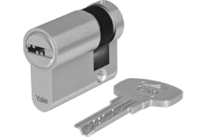 Yale Cylindre européen Série 1000 PLUS 30/10 mm nickel satiné demi-cylindre, 4 clés incluses, sécurité renforcée pour garages, caves et locaux