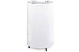 METRO Professional Party-Cooler/frigo bibite su ruote, HCR40, plastica/vetro temperato, Ø 44.2 x 74.5 cm, 34 L, con 4 ruote, ideale per lattine, bianco