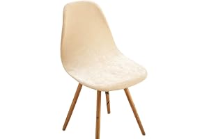 Meigeh Fodral för Skandinavisk Matstol Sammet Skandinaviska Stolfodral Fodral för Muschelformiga Stolar Mörk Beige 6 stycken