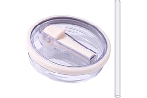 HIGROPCORE Ersatzdeckel für 40oz Becher Wiederverwendbarer Auslaufsichere und Staubdichte Tumbler Abdeckungen Becher mit Strohhalm Deckel Ersatzdeckel für Stanley Cup (Beige(1pcs))