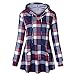 Produktbild Bovake Damen Slim Fit Sweatshirt Mit Kapuze Parka Women Lang Abschnitt Winter Gitter Shirt Warm Outwear Coat Freizeit Jacke Oberteil Casual Pullover Tops