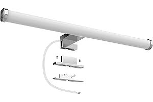 Aourow Lámpara de Espejo LED 40cm 10W 1200lm,Luz de Espejo de Baño Neutra Blanca Súper Brillante 4000K,Impermeable IP44,Aplique de Espejo de Baño No Estroboscópico 230V,Clase II(Sin Interruptor)